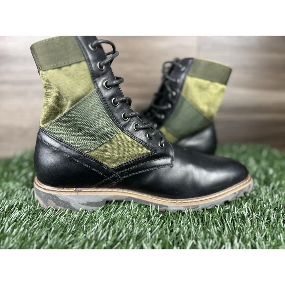 Carbon Elements camo Mens 9 Black Lace Up Lite Weight Work‎ Boots Lug Sole